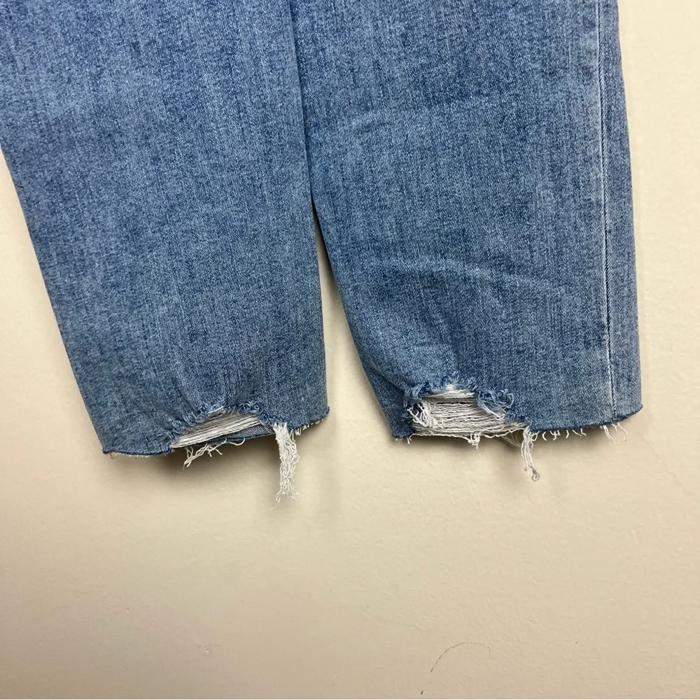True Religion Starr Jeans Women Mid Rise Cropped Straight Bite Out Hem 30